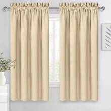 Beige Thermal Blackout Curtains 42x63 in, 2 Panels