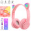Kids Cat Ear Wireless Bluetooth Headphones Purple Pink 1