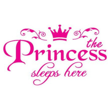 Adesivi murali "La principessa dorme qui" (1/2/3 pezzi), adesivi rimovibili con citazioni floreali per la cameretta dei bambini, la stanza dei