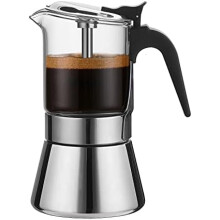 Μηχανή εσπρέσο Moka επαγωγικής εστίας με βαλβίδα πίεσης, κρυστάλλινο πάγκο και