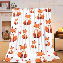 Plaid renard ultra doux et confortable, 203 x 152 cm, en flanelle polaire pelucheuse, chaud et moelleux – Idée cadeau pour femmes, filles, enfants