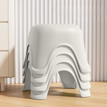 Tabouret escabeau en plastique – Portable, épais, léger et robuste, idéal pour le salon, la salle de bain et la cuisine (blanc)