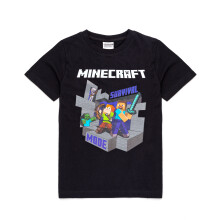 Minecraft Short Sleeved T-Shirt (Boys Black)
