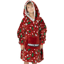 Minecraft Blanket Hoodie (Unisex Kids Red)