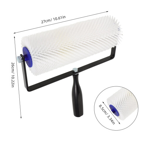 Rolo cilíndrico autonivelante branco com pontas para uso interno e externo, 25 cm (10 polegadas), 1 unidade. 1