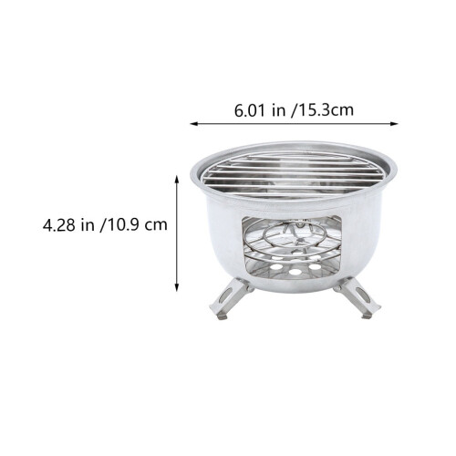 Bärbart campinggrillset i rostfritt stål, liten grillkök 1