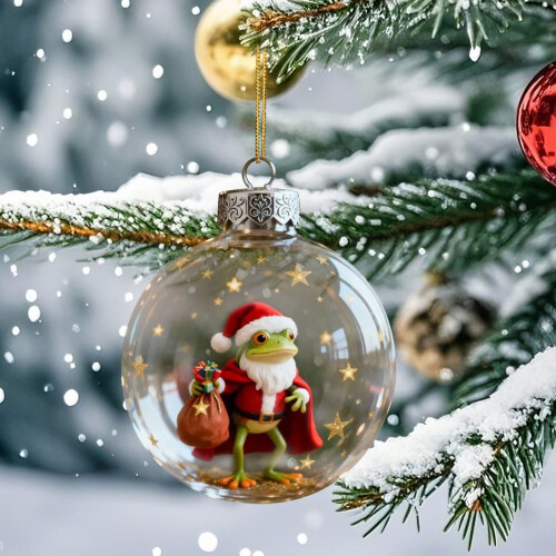 Boule de Noël grenouille en cristal 7,6 cm 1