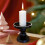 Black Ceramic Candlestick Holder with Tray 4