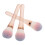9Pcs Pink Makeup Brush Set Plastic Fiber Soft Contour Blending Tools 2