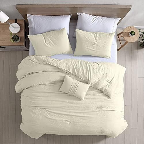 Queensize 4-delige microvezel beddenset in spablauw 2