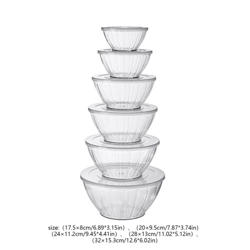 5-teiliges Set BPA-freier, transparenter Rührschüsseln 2