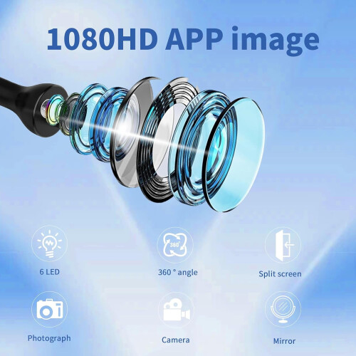 Hydropulseur avec caméra, 12 vitesses, rechargeable, 3 embouts, étanche IPX7 – Compatible Android et iOS (Blanc) 1