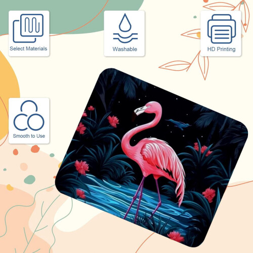 Flamingo Rainforest muismat met rubberen onderkant (1 stuk) 2