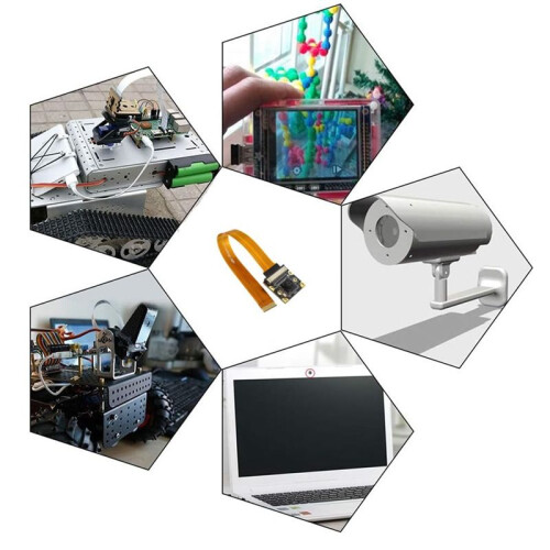 Módulo de Câmera 8MP IMX219 1080P para Raspberry Pi 5, Interface MIPI-CSI de 77 FOV, Vem com Cabo Flexível Pi5 CSI 1