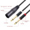 XLR Male to Dual 6.35mm Plug Audio Microphone Cable Microphone Cable Adapter Y-Splitter 1m 6