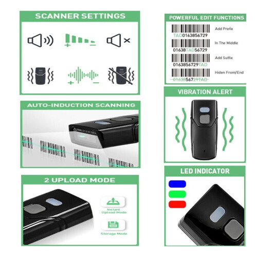 Draadloze 2D-Barcodescanner -Miniscanner Ondersteuning Windows Android POS 2