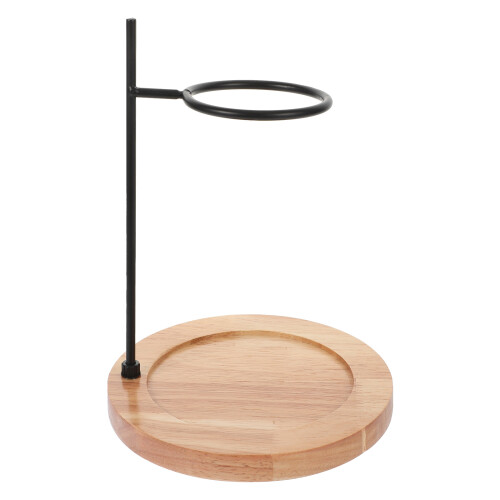 2Pcs Coffee Dripper Stand Wooden Iron Filter Cup Holder Storage Rack 2