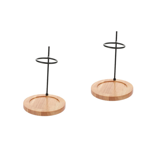 2Pcs Coffee Dripper Stand Wooden Iron Filter Cup Holder Storage Rack 1