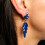 Royal Blue - Vintage Glass - Long Drop - Earrings 1