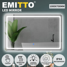 Emitto 100x70cm Anti-Fog LED Bathroom Mirror