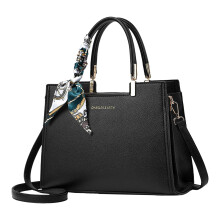 Lederhandtaschen und Handtaschen für Damen, Seidenriemen, Henkeltasche, Schultertasche mit abnehmbarem Riemen, Crossbody-Tasche, Schwarz