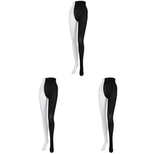 3Pièces Bas Collants Multicolores Soie Élastique Femme Style 1