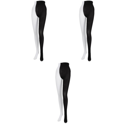 3Pièces Bas Collants Multicolores Soie Élastique Femme Style 2