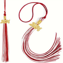 Lot de 2 grands pompons de remise de diplômes vintage pour toques et fêtes 2024 – Compatibles avec les toques de remise de diplômes standard