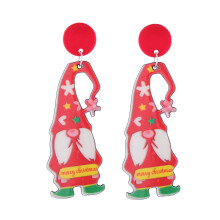 Christmas Acrylic Earrings Cartoon Santa Snowman Dangle Earrings Funny Drop Earrings Statement Jewelry for Women