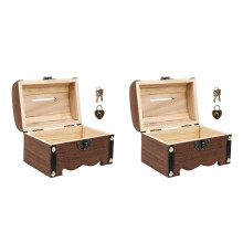 2 stuks vintage schatkistjes, spaarpotten, organizers en opbergdozen met slot voor thuis