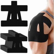 20pcs Pre-Cut Kinesiology Tape for Shoulder Pain Relief – Waterproof, Breathable, Elastic Support Tape Compatible with Sports