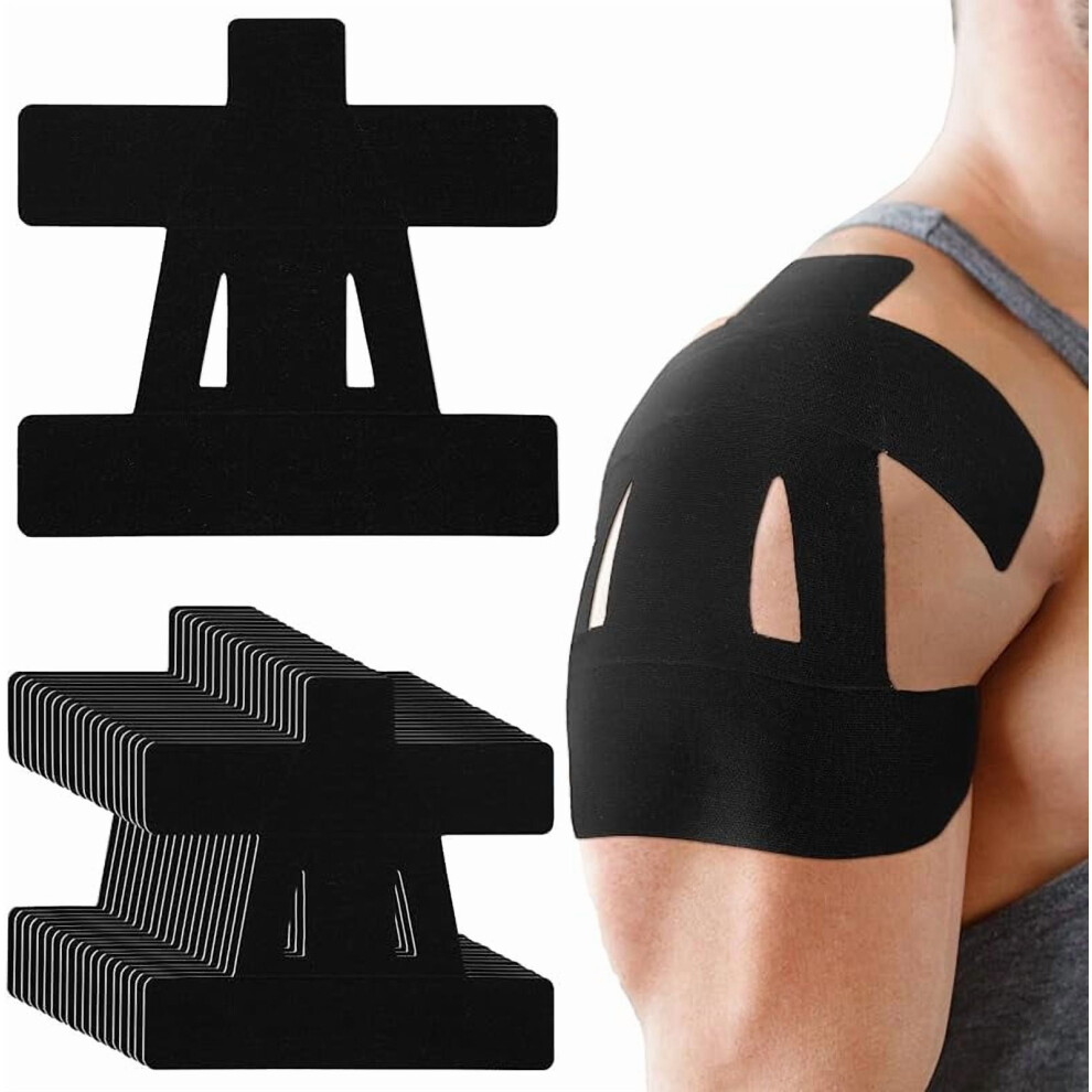 20pcs Pre-Cut Kinesiology Tape for Shoulder Pain Relief â Waterproof, Breathable, Elastic Support Tape Compatible with Sports