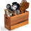 Soporte para utensilios de madera de acacia con 3 compartimentos 1