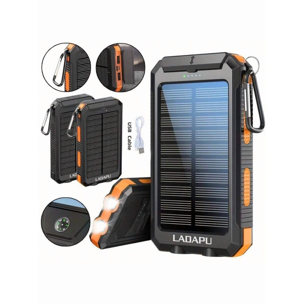 10000Mah Solar Power Bank With Led Flashlight And Dual Usb 9555307976721