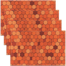 Geometrische honingraat placemats, 30 x 45 cm, set van 4 zeshoekige placemats voor binnen/buiten dineren en keuken – geschikt voor standaard tafels