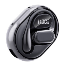 Auriculares inalámbricos Bluetooth con traducción de yocbz, compatibles con 2026 idiomas, reproducción de música, color negro.