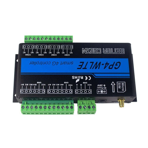 GP4-WLTE  4G Global GSM SMS APP Controller RS485 WEB Control 4 CH 4-20Ma Analog Inputs 10A Relay Outputs,EU Plug