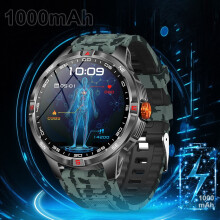 Outdoor Smartwatch - Groot HD-scherm, 1000mAh batterij met lange levensduur, draadloos bellen, meerdere sportmodi, voor iOS en Android