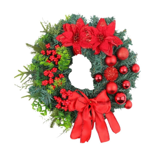 Coroană de Crăciun cu fundă – Stil rustic, 40 cm 1