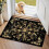 Black floral rug 2x3 ft boho washable non-slip 1