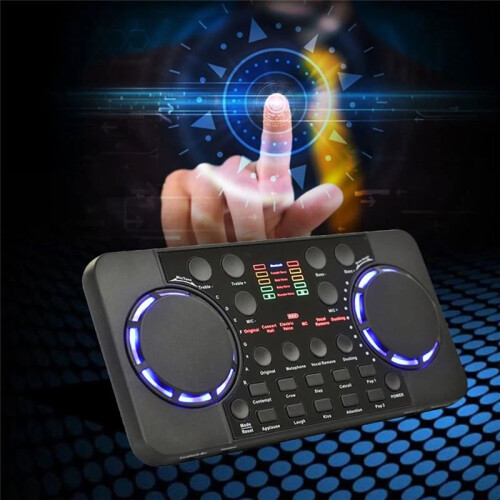 V300 Pro Sound Card -Compatible Audio Interface Mixer DJ Digital Effect Noise Reduction Console USB Record 2