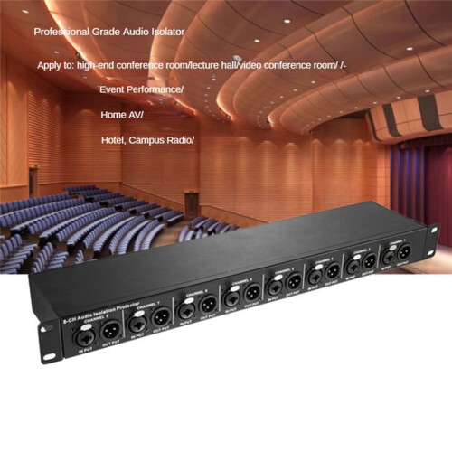T8 Multi-Function 8-Channel Audio Isolator 1U Rack Mounted XLR 6.35mm Audio Isolator Eliminates Current 1