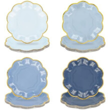 Sage Green Gradient 7" Paper Plates with Gold Foil