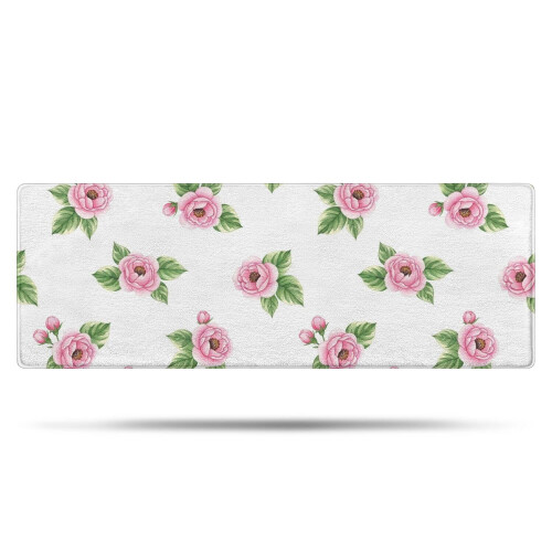 Χαλί μπάνιου Pioneer Flower Floral, αντιολισθητικό χαλάκι μικροϊνών με επένδυση από