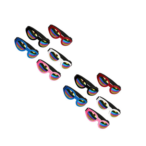 10Pcs Foldable Pet Sunglasses Adjustable Strap Uv Protection Eyewear 2