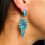 Royal Blue - Vintage Glass - Long Drop - Earrings 8