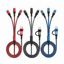 Cábla Muirir ZLCMulti (Pacáiste 3, 4 troigh) 6in1USB A/C go Nascóir USB C/Micrea USB/iP Corda Il-Mhuirluchtóra do Fhón
