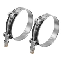Abraçadeiras ajustáveis para mangueiras de radiador automotivo, cor prata (pacote com 2)
