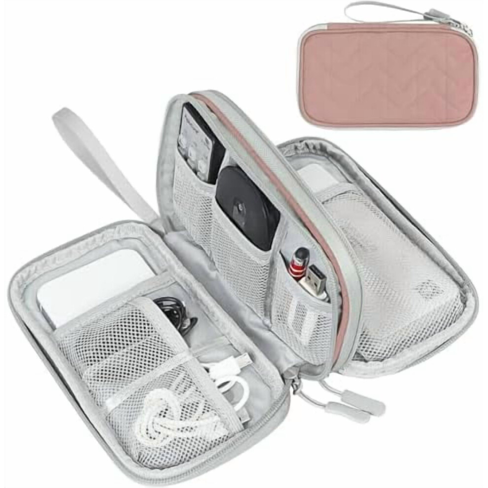Electronic Organizer Bag Â Portable Waterproof Double-Layer Cable & Accessory Case For Chargers, Cords, Phones, Compatible With All Devices 9329345109720