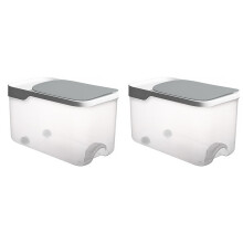 Rice Storage Bin with Lid, PP Plastic, 20 lb, Grey